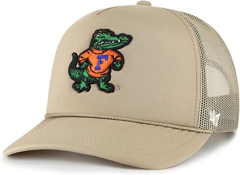 47 Brand NCAA Unisex Khaki Primary Logo Foam Trucker Adjustable Mesh Snapback Hat Adult One Size Fits All in Saudi Arabia