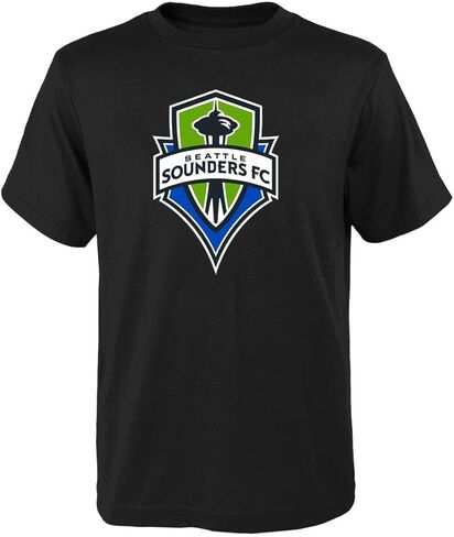Outerstuff Seattle Sounders FC Juniors Boys Sives 4-18 Core Logo Te-Shirt ، Black in Kuwait