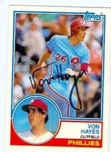 مستودع توقيعه 45475 Von Hayes Cardball Card Philadelphia Phillies 1983 Topps Traded No .40T in Saudi Arabia