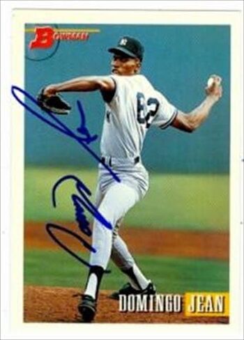 Autograph Warehouse 42072 Domingo Jean Autographed Baseball Card New York Yankees 1993 Bowman No. 159 in Saudi Arabia