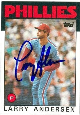 توقيعه مستودع 45103 لاري أندرسون بطاقة البيسبول فيلادلفيا فيليز 1986 Topps رقم .183 in Saudi Arabia