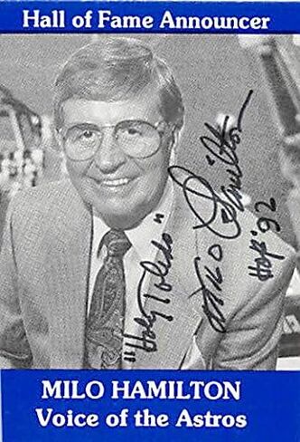 توقيع 122273 صوت مذيع Houston Astros Hall of Fame Milo Hamilton بطاقة البيسبول in Saudi Arabia