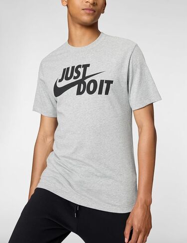 Nike Men's Sportswear Tee Just Do It Swoosh, Black/White, XL-T in Saudi Arabia