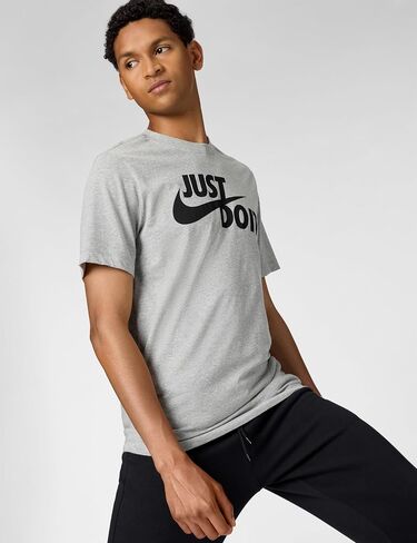 Nike Men's Sportswear Tee Just Do It Swoosh, Black/White, XL-T in Saudi Arabia