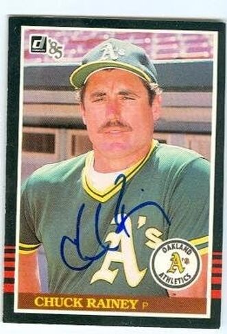 Autograph 121011 Oakland Athletics 1985 Donruss No. 618 Chuck Rainey Autographed Baseball Card in Saudi Arabia