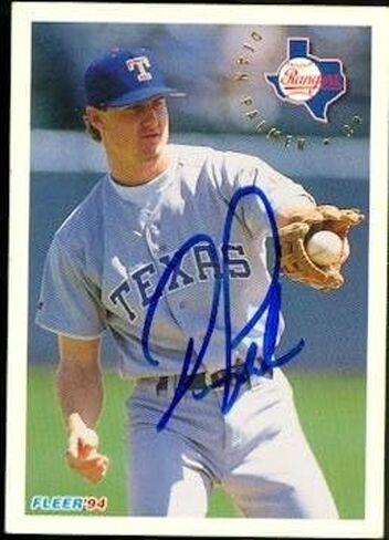 Autograph Warehouse 49142 Dean Palmer Autographed Baseball Card Texas Rangers 1994 Fleer No .314 in Saudi Arabia