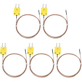 meccanixity 2pcs k type thermocouple mini connector progple sensor ، 10 fts masse range -50c-482c (-58f-899.6f) for hotelyser ، 0.255mm OD in Kuwait