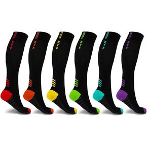 جوارب الضغط الشديدة في الركبة عالية - مصنوعة للركض وألعاب القوى والحمل - 6 زوج in Kuwait