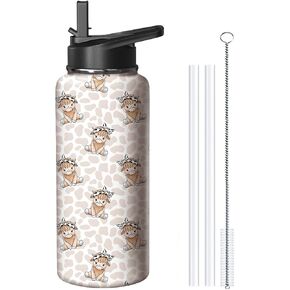 18oz Bee Water Bottle with Handle and Flip Straw, Animal Sports Stainless Steel Insulated Cup Travel Coffee Mug Tumbler, Birthday Mothers Day Chritmas Gifts for Women in Saudi Arabia