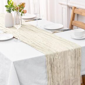 2 Pcs Sage Green Cheesecloth Table Runner - 120 inch 10FT Boho Rustic Gauze Cheese Cloth Table Runner Decor for Spring Summer Party Wedding Birthday Baby Bridal Shower Home in Saudi Arabia