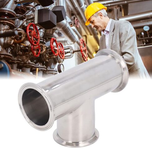Triple Clamp Tee 3 Way 304 Stainless Steel Hose Pipe Fitting Connector for Pipeline Sturdy Leak Proof High Pressure Water Distribution System (63) in Saudi Arabia