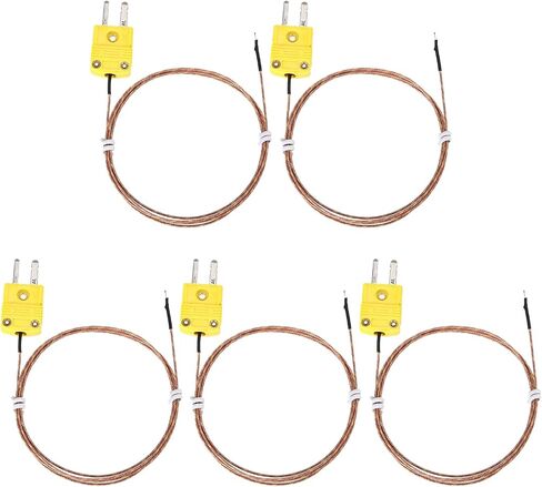 meccanixity 2pcs k type thermocouple mini connector progple sensor ، 10 fts masse range -50c-482c (-58f-899.6f) for hotelyser ، 0.255mm OD in Saudi Arabia