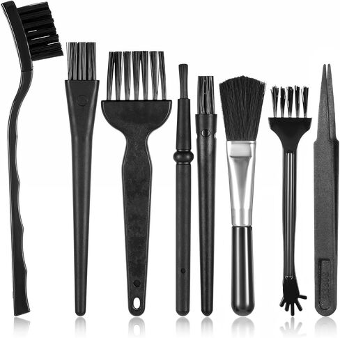 8PCS Keyboard Brush with PP Handle, Nylon Anti Static Brushes Small Portable Keyboard Cleaning Brushes Kit Electronic Dust Cleaning Brush for Computer Laptop Keyboard Phone Camera in Saudi Arabia