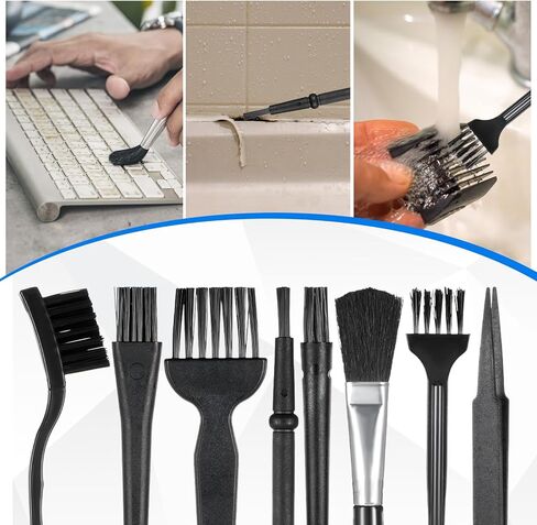 8PCS Keyboard Brush with PP Handle, Nylon Anti Static Brushes Small Portable Keyboard Cleaning Brushes Kit Electronic Dust Cleaning Brush for Computer Laptop Keyboard Phone Camera in Saudi Arabia