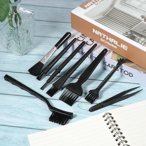 8PCS Keyboard Brush with PP Handle, Nylon Anti Static Brushes Small Portable Keyboard Cleaning Brushes Kit Electronic Dust Cleaning Brush for Computer Laptop Keyboard Phone Camera in Saudi Arabia
