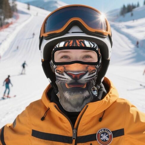 3D Tiger Animal Ski Balaclava Sheisty Face Mask with ars for music festivals raves ki alloween party party activity ideval in Saudi Arabia