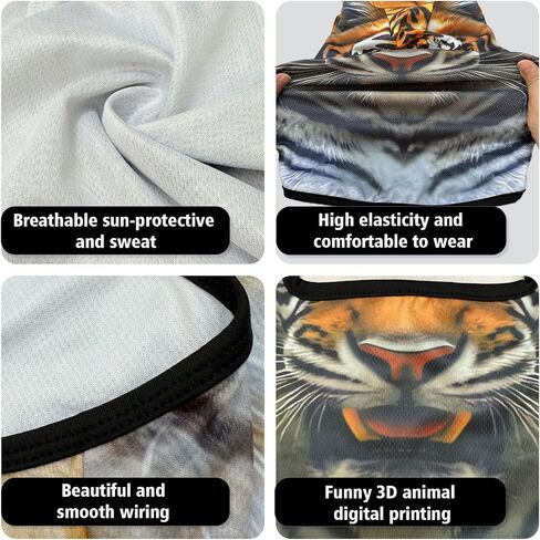 3D Tiger Animal Ski Balaclava Sheisty Face Mask with ars for music festivals raves ki alloween party party activity ideval in Saudi Arabia