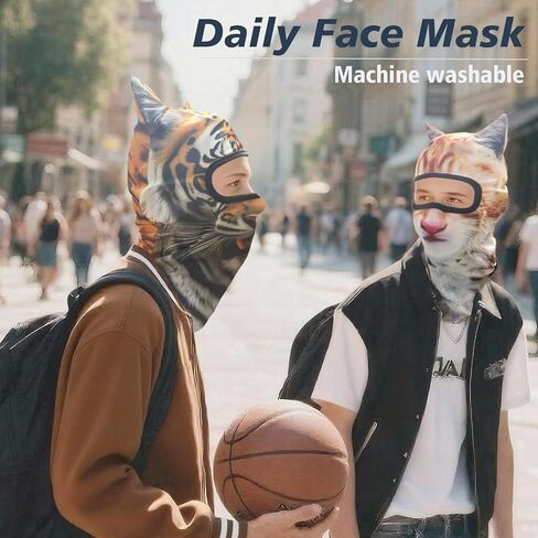 3D Tiger Animal Ski Balaclava Sheisty Face Mask with ars for music festivals raves ki alloween party party activity ideval in Saudi Arabia