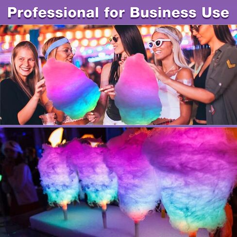 200 PCS LED COTTON COLDY CANES - Therming Cotton Candy Sticks for Pirافح - حاملي حلوى القطن القابلة لإعادة الاستخدام والمقاومة للماء - ألوان نابضة بالحياة لعيد الميلاد وأعياد الميلاد والأحداث in Kuwait