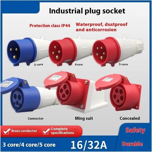 220v Industrial Plug 16A/32A Waterproof and Docking Socket Connector 3-core 4-core 5-core(Connector,16A-4P) in Saudi Arabia