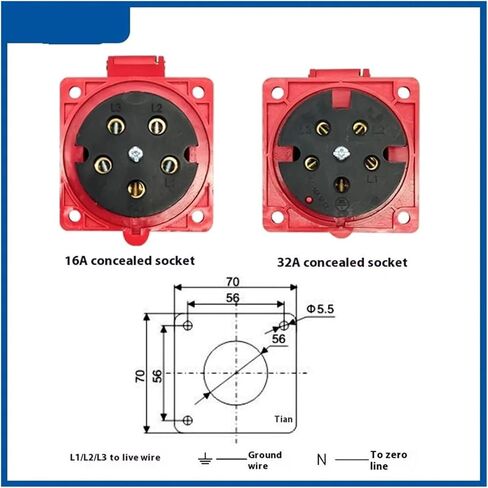 220v Industrial Plug 16A/32A Waterproof and Docking Socket Connector 3-core 4-core 5-core(Connector,16A-4P) in Saudi Arabia