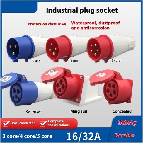 التوصيل الصناعي والمقبس 5pin 3p 3p/4p/5p موصل كهربائي 16A 32A IP44 مقبس مثبت على الحائط 220V 380V 415V (مقرن ، 16A-5P) in Saudi Arabia