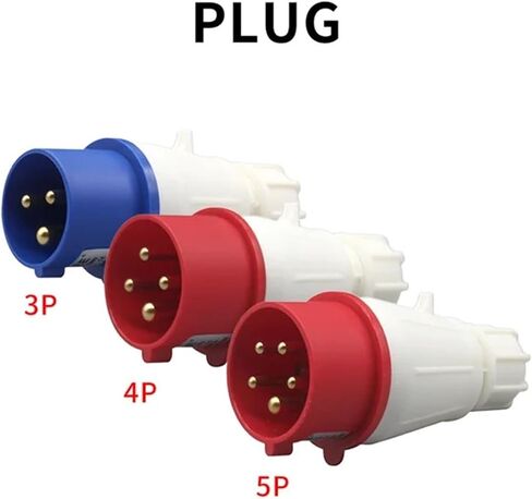 Industrial Plug and Socket 5pin 3core 3P/4P/5P Electrical Connector 16A 32A IP44 Wall Mounted Socket 220V 380V 415V(Coupler,16A-5P) in Saudi Arabia