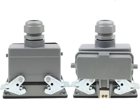 2 PCS HDC-HE-16 موصل الثقيلة 16 دبوس قابس مقبس الطيران الصناعي المضاد للماء مع غطاء واقعي 500V 16A (خط أعلى قاعدة 16) in Kuwait