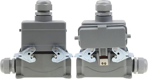 2 PCS HDC-HE-16 موصل الثقيلة 16 دبوس قابس مقبس الطيران الصناعي المضاد للماء مع غطاء واقعي 500V 16A (خط أعلى قاعدة 16) in Kuwait