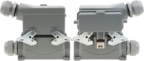 2 PCS HDC-HE-16 موصل الثقيلة 16 دبوس قابس مقبس الطيران الصناعي المضاد للماء مع غطاء واقعي 500V 16A (خط أعلى قاعدة 16) in Kuwait