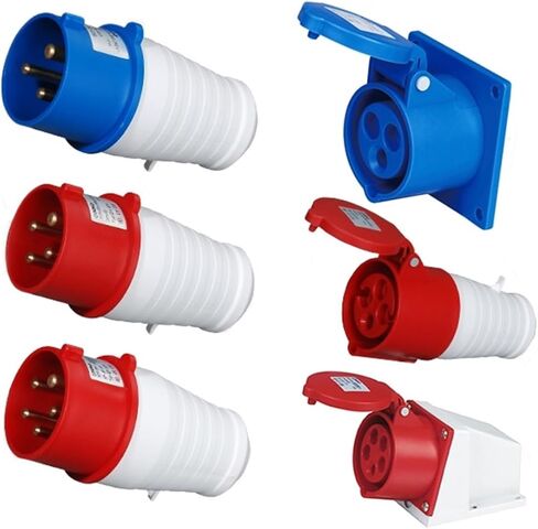 موصل مقبس الجدار الصناعي IP44 3pin 3pin 4pin 5pin 16a32a مقاومة للماء غير مقاومة للانقضان (المكونات 5p 16a) in Kuwait