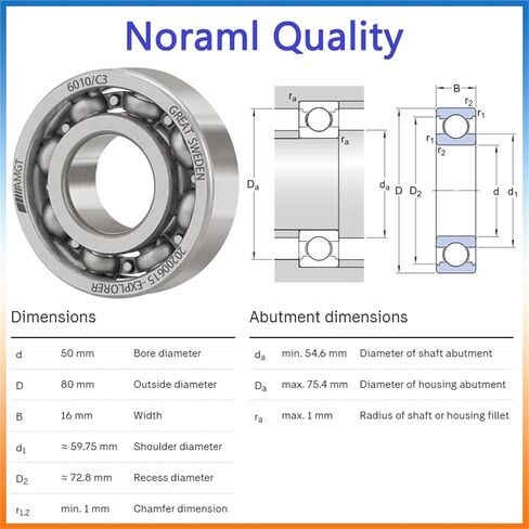 1Pcs Bearing 6010 6010-2RS 6010-2Z 6010-2ZN 6010NR 6010-2RSNR Deep Groove Ball Bearing(6010C3) in Saudi Arabia