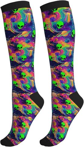 Compression Socks for Women Men Knee High Support Circulation Stockings for Athletic Running Cycling Flying in Saudi Arabia