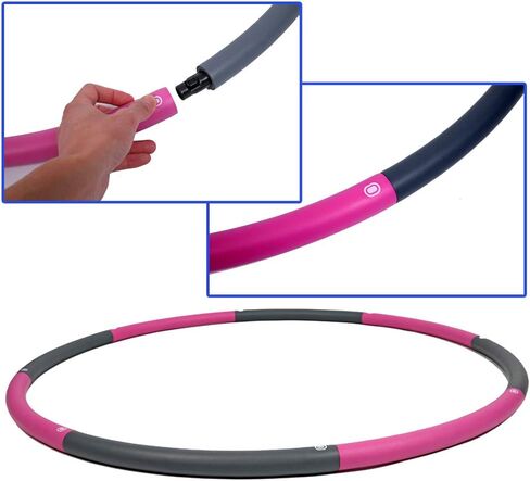 5lb Exercise Hoops for Adults, 40in Adjustable Hoola Hoop, Weighted Sports Hoop, Fitness Hoop for Weight Loss, Abdominal Trainer Fitness Training, Fat Burning, Home Gym Core Workout in Saudi Arabia