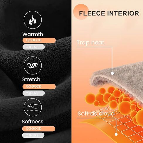 QGGQDD Fleece مبطن طماق النساء - السيطرة على البطن الناعمة عالية الخصر سراويل اليوغا الحرارية الدافئة in Kuwait