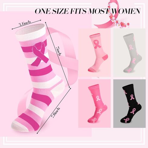 HERCICY 60 زوجًا من طاقم الشريط الوردي SOCK 12 أنماط توعية بسرطان الثدي الجوارب السائبة النساء (نمط الأنبوب الطويل) in Saudi Arabia