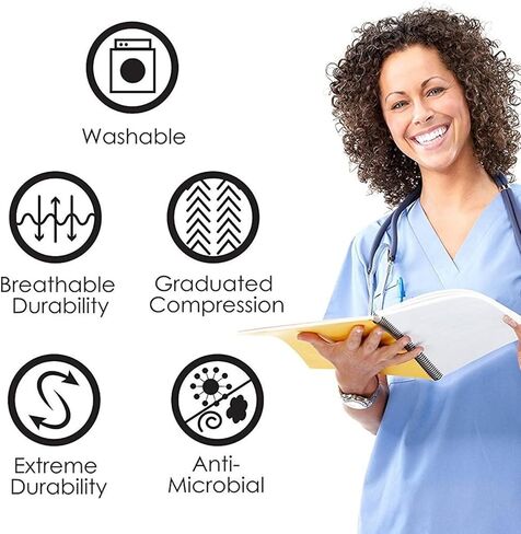 جوارب الضغط الشديدة في الركبة عالية - مصنوعة للركض وألعاب القوى والحمل - 6 زوج in Kuwait