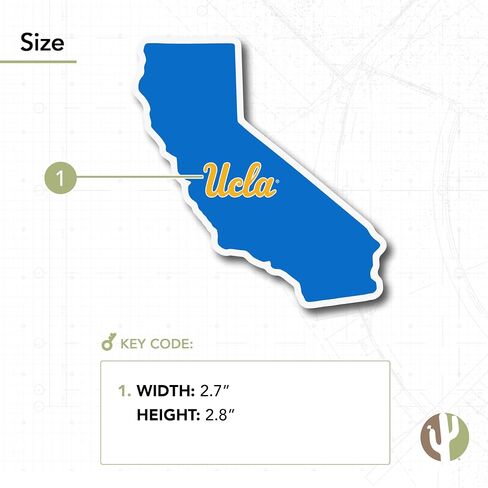 Desert Cactus University of California Los Angeles Sticker UCLA Bruins Vinyl Secal Lapop Botto Dock in Saudi Arabia