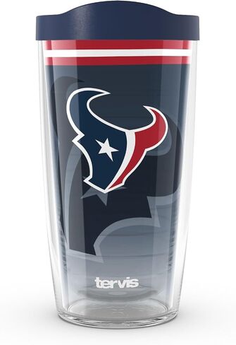 Tervis NFL Houston Texans - Forever Fan Made in USA Double Walked Tumbler Cup Cup يحافظ على المشروبات الباردة والساخنة ، 16 أوقية ، كلاسيكية in Saudi Arabia