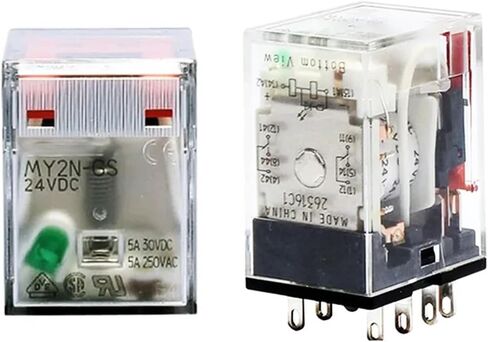 Relay Intermediate Relay 12VDC DC12V 24VDC DC24V 220VAC AC220V 24V 5A 8PIN 2Pcs(MY2N-GS-24VDC) in Saudi Arabia
