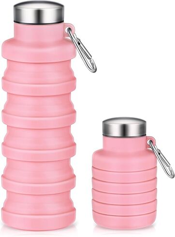Baderke Collapsible Water Bottles 17oz Travel Sports Portable Water Bottle with Portable Buckle Silicone Lightweight Reusable Leakproof for Camping Hiking Yoga Outdoor(Green) in Saudi Arabia