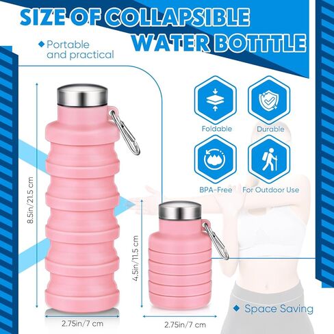 Baderke Collapsible Water Bottles 17oz Travel Sports Portable Water Bottle with Portable Buckle Silicone Lightweight Reusable Leakproof for Camping Hiking Yoga Outdoor(Green) in Saudi Arabia