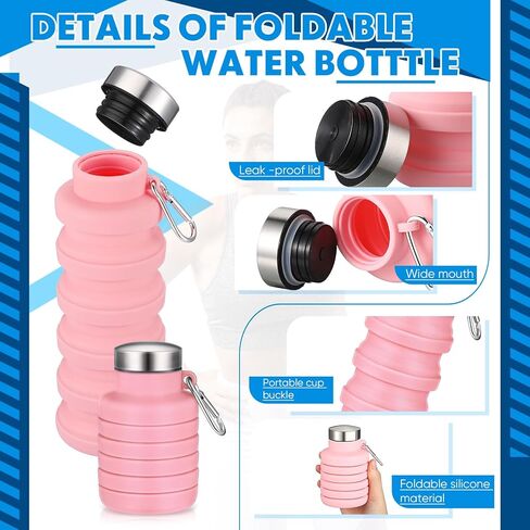 Baderke Collapsible Water Bottles 17oz Travel Sports Portable Water Bottle with Portable Buckle Silicone Lightweight Reusable Leakproof for Camping Hiking Yoga Outdoor(Green) in Saudi Arabia