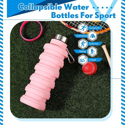 Baderke Collapsible Water Bottles 17oz Travel Sports Portable Water Bottle with Portable Buckle Silicone Lightweight Reusable Leakproof for Camping Hiking Yoga Outdoor(Green) in Saudi Arabia