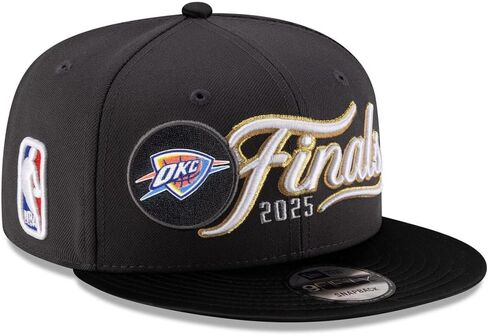 New Era OKC Oklahoma City Thunder 9FIFTY 2025 Western Conference Champions Locker Room Snapback Cap, Adjustable Hat Dark Grey in Saudi Arabia