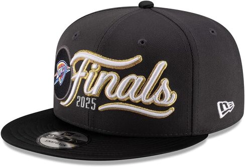 New Era OKC Oklahoma City Thunder 9FIFTY 2025 Western Conference Champions Locker Room Snapback Cap, Adjustable Hat Dark Grey in Saudi Arabia