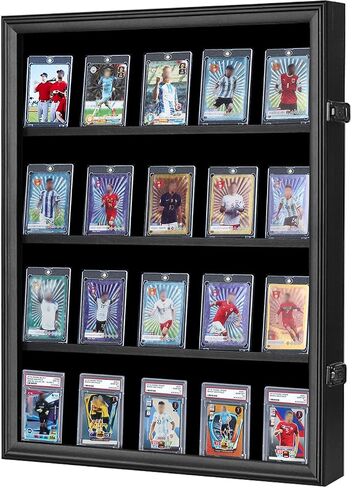 Baseball Card Display Case, Wooden Wall Cabinet with 36 Card Slots, with UV Protection Used for Displaying Graded Sports Cards of Football,Basketball,Soccer and Hockey. in Kuwait