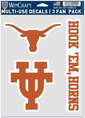 Wincraft NCAA Texas Longhorns Secal Multi Use Use Fan 3 Pack ، ألوان الفريق ، حجم واحد in Kuwait