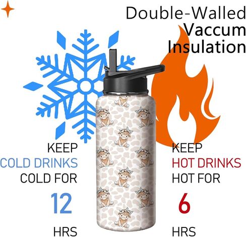 18oz Bee Water Bottle with Handle and Flip Straw, Animal Sports Stainless Steel Insulated Cup Travel Coffee Mug Tumbler, Birthday Mothers Day Chritmas Gifts for Women in Saudi Arabia