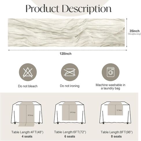 2 PCS Sage Green CheesectOmloth Table Runner - 120 inch 10ft Boho Rustic Gauze Cheese Cloth Table Decor in Saudi Arabia